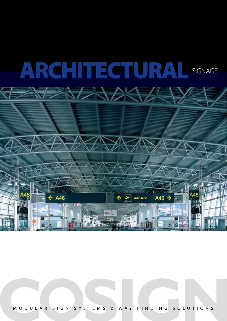 Omslag till broschyren Cosign architectural signage