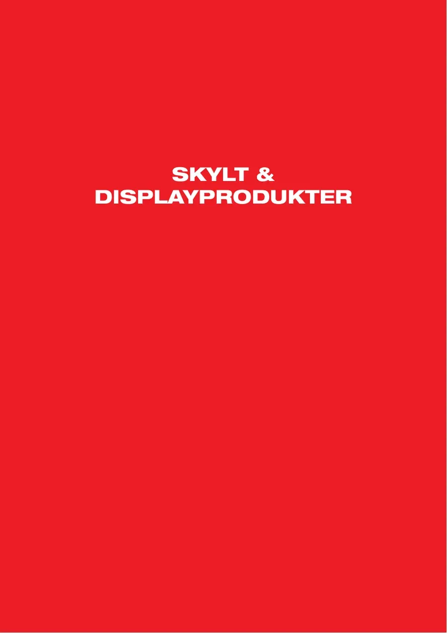 Omslag till broschyren Skylt & displayprodukter